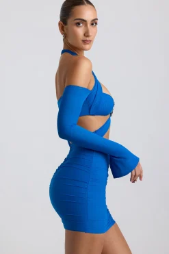 Oh Polly Night Out | Mesh Dresses^Off-Shoulder Ruched Cut-Out Mini Dress in Cobalt Blue CobaltBlue