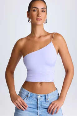 Oh Polly Co-Ords | Tops^One-Shoulder Lace-Up Top in Soft Lilac SoftLilac