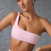 Oh Polly Matching Sets | Sports Bras^One-Shoulder Sports Bra in Washed Ice Pink WashedIcePink