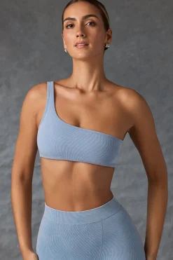Oh Polly Matching Sets | Sports Bras^One-Shoulder Sports Bra in Washed Blue WashedBlue
