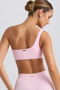 Oh Polly Matching Sets | Sports Bras^One-Shoulder Sports Bra in Washed Ice Pink WashedIcePink