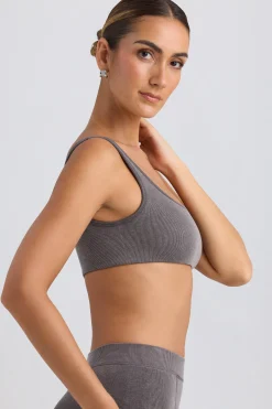 Oh Polly Matching Sets | Sports Bras^One-Shoulder Sports Bra in Washed Charcoal WashedCharcoal