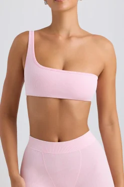 Oh Polly Matching Sets | Sports Bras^One-Shoulder Sports Bra in Washed Ice Pink WashedIcePink