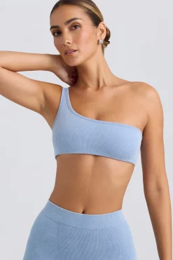 Oh Polly Matching Sets | Sports Bras^One-Shoulder Sports Bra in Washed Blue WashedBlue