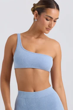 Oh Polly Matching Sets | Sports Bras^One-Shoulder Sports Bra in Washed Blue WashedBlue