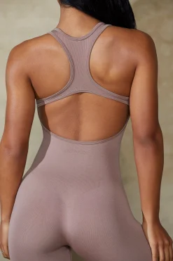 Oh Polly Women'S Clothing Sale - $65 And Under | Women'S Clothing Sale - $40 And Under^Open Back Define Luxe Unitard in Mocha