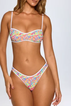 Oh Polly Bikini Sets | Bikini Tops^Open-Back Bikini Top in Bright Multi Print BrightMultiPrint