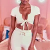 Oh Polly Women'S Clothing Sale - $65 And Under | Women'S Clothing Sale - $40 And Under^Over It High Waisted Cycle Shorts in Cream
