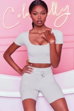 Oh Polly Women'S Clothing Sale - $65 And Under | Women'S Clothing Sale - $40 And Under^Over It High Waisted Cycle Shorts in Grey