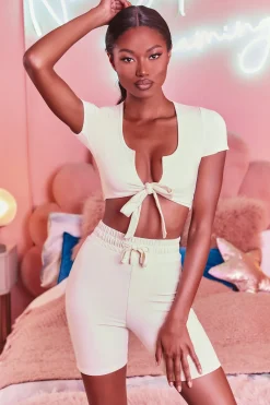 Oh Polly Women'S Clothing Sale - $65 And Under | Women'S Clothing Sale - $40 And Under^Over It High Waisted Cycle Shorts in Cream