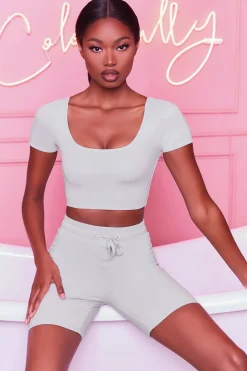 Oh Polly Women'S Clothing Sale - $65 And Under | Women'S Clothing Sale - $40 And Under^Over It High Waisted Cycle Shorts in Grey