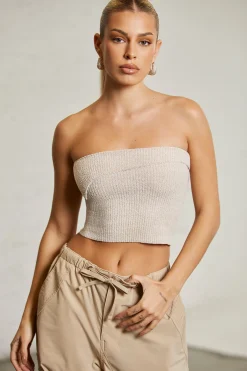 Oh Polly Women'S Clothing Sale - $65 And Under | Women'S Clothing Sale - $40 And Under^Overlap Bandeau Crop Top in Beige