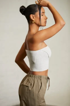 Oh Polly Women'S Clothing Sale - $65 And Under | Women'S Clothing Sale - $40 And Under^Overlap Bandeau Crop Top in Grey