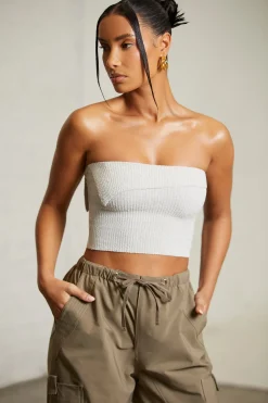 Oh Polly Women'S Clothing Sale - $65 And Under | Women'S Clothing Sale - $40 And Under^Overlap Bandeau Crop Top in Grey