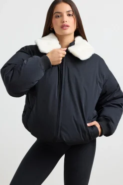 Oh Polly Coats^Oversized Bomber Jacket in Black