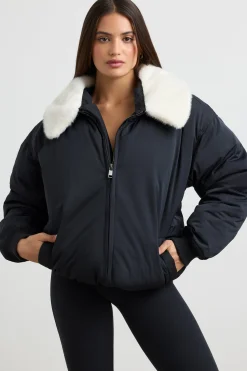 Oh Polly Coats^Oversized Bomber Jacket in Black