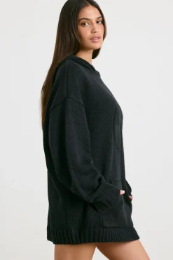 Oh Polly Knitwear | Sweatshirts^Oversized Chunky Knit Hoodie in Black