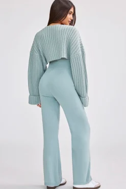 Oh Polly Knitwear^Oversized Chunky Knit Shrug in Dusty Teal DustyTeal