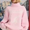 Oh Polly Knitwear | Tracksuits^Oversized Chunky-Knit Turtleneck Jumper in Pastel Pink PastelPink
