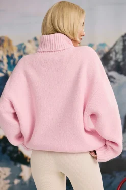 Oh Polly Knitwear | Tracksuits^Oversized Chunky-Knit Turtleneck Jumper in Pastel Pink PastelPink