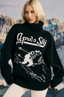 Oh Polly Knitwear | Tracksuits^Oversized Chunky-Knit Turtleneck Jumper in Black