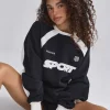 Oh Polly Sweatshirts | Matching Sets^Oversized Colourblock Sweatshirt in Black