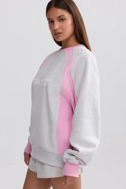 Oh Polly Sweatshirts | Matching Sets^Oversized Colourblock Sweatshirt in Grey Marl GreyMarl