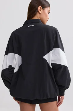 Oh Polly Tracksuits | Matching Sets^Oversized Colourblock Track Jacket in Black