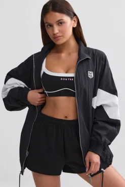 Oh Polly Tracksuits | Matching Sets^Oversized Colourblock Track Jacket in Black