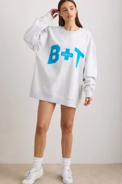 Oh Polly Women'S Clothing Sale - $65 And Under | Women'S Clothing Sale - $40 And Under^Oversized Crew Neck Sweatshirt in Grey Marl GreyMarl