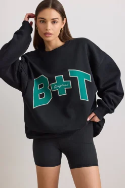Oh Polly Women'S Clothing Sale - $65 And Under | Women'S Clothing Sale - $40 And Under^Oversized Crew Neck Sweatshirt in Black