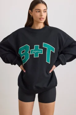 Oh Polly Women'S Clothing Sale - $65 And Under | Women'S Clothing Sale - $40 And Under^Oversized Crew Neck Sweatshirt in Black