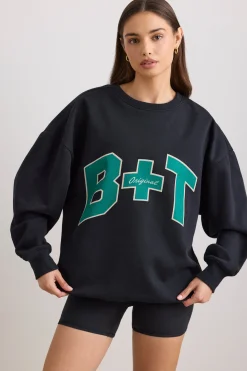 Oh Polly Women'S Clothing Sale - $65 And Under | Women'S Clothing Sale - $40 And Under^Oversized Crew Neck Sweatshirt in Black