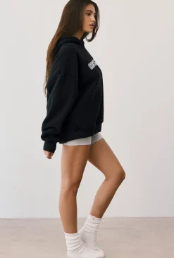 Oh Polly Tracksuits | Sweatshirts^Oversized Fleece Hooded Sweatshirt in Onyx