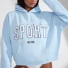 Oh Polly Tracksuits^Oversized Hooded Sweatshirt in Baby Blue BabyBlue