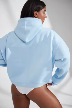 Oh Polly Tracksuits^Oversized Hooded Sweatshirt in Baby Blue BabyBlue