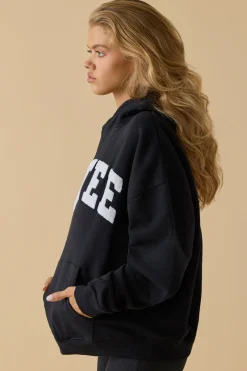 Oh Polly Tracksuits^Oversized Hooded Sweatshirt in Black