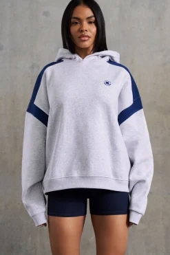 Oh Polly Sweatshirts^Oversized Hooded Sweatshirt in Heather Grey HeatherGrey