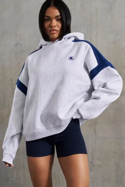 Oh Polly Sweatshirts^Oversized Hooded Sweatshirt in Heather Grey HeatherGrey