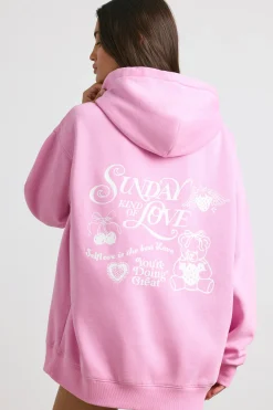 Oh Polly Tracksuits | Sweatshirts^Oversized Hoodie in Bubblegum Pink BubblegumPink