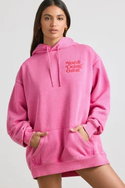 Oh Polly Tracksuits | Sweatshirts^Oversized Hoodie in Hot Pink HotPink