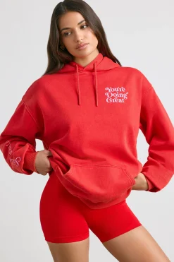 Oh Polly Tracksuits | Sweatshirts^Oversized Hoodie in Red