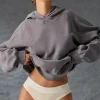 Oh Polly Tracksuits^Oversized Hoodie in Washed Charcoal WashedCharcoal