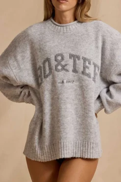 Oh Polly Knitwear | Tracksuits^Oversized Knit Jumper in Ice Marl IceMarl