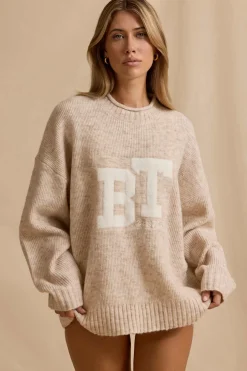 Oh Polly Knitwear | Tracksuits^Oversized Knit Jumper in Cream Marl CreamMarl