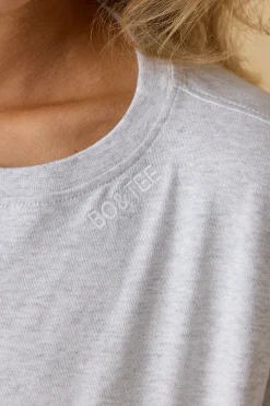 Oh Polly Tops^Oversized Long Sleeve Crop Top in Heather Grey HeatherGrey