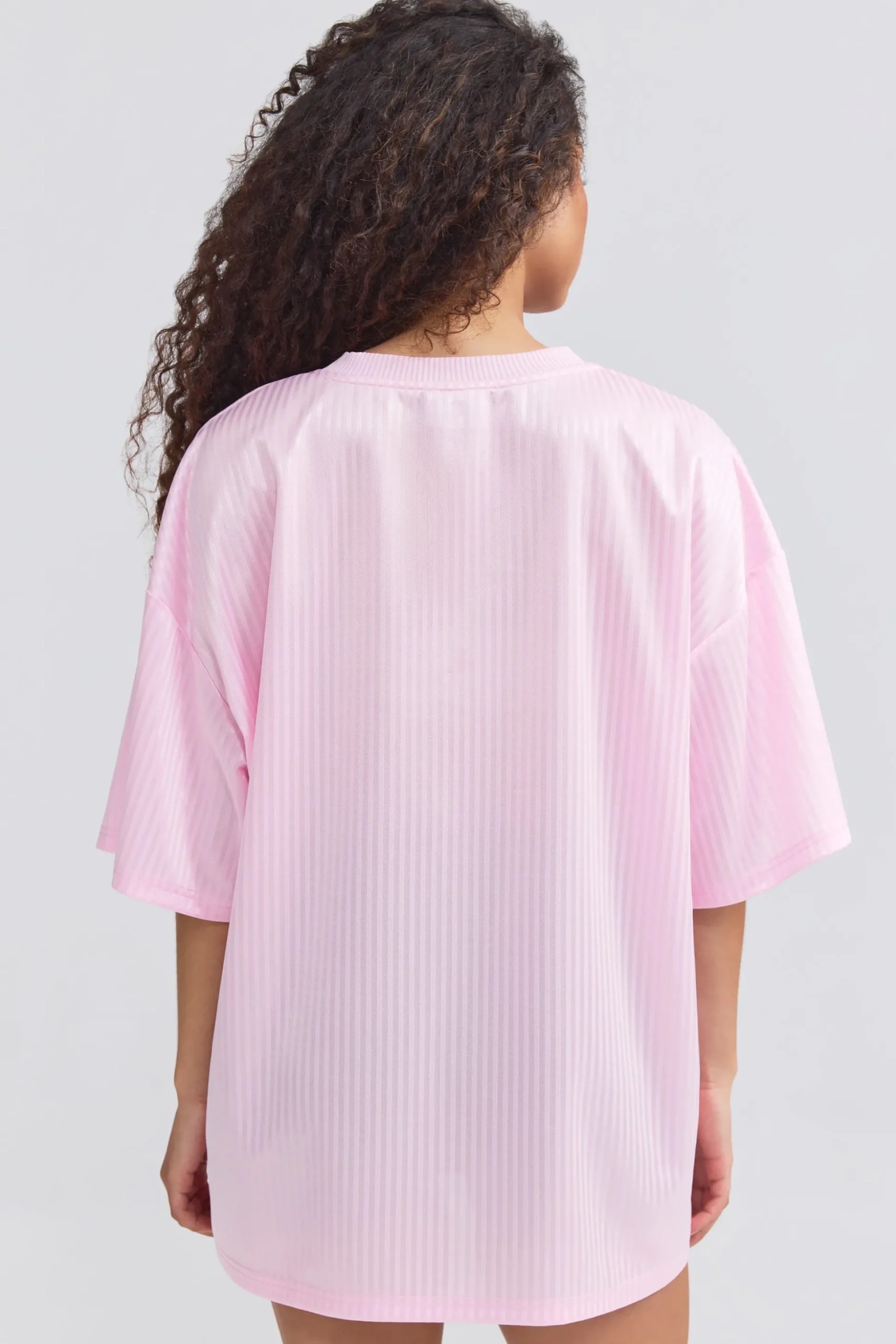 Oh Polly Tops^Oversized Piqué T-Shirt in Baby Pink BabyPink