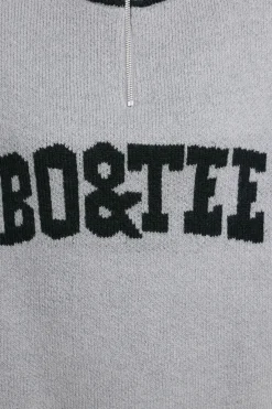 Oh Polly Knitwear | Sweatshirts^Oversized Quarter-Zip Chunky-Knit Jumper in Heather Grey HeatherGrey