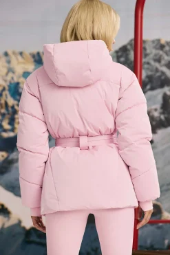 Oh Polly Coats | Tops^Oversized Quilted Hooded Ski Jacket in Pastel Pink PastelPink