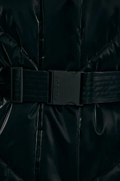 Oh Polly Coats^Oversized Quilted Hooded Ski Jacket in Black